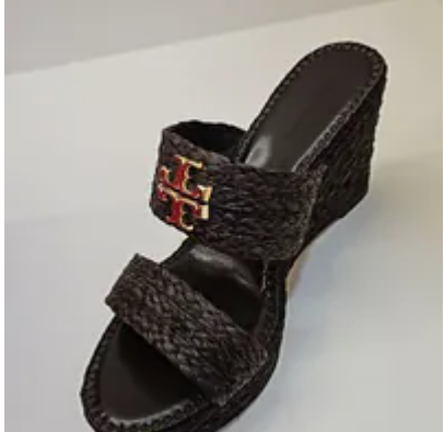 [S] TORY BURCH EVERLY RAFFIA WEDGE SANDAL BRAIDED RAFFIA,COCONUT, 154965-212 [FINAL SALE] (STB688)