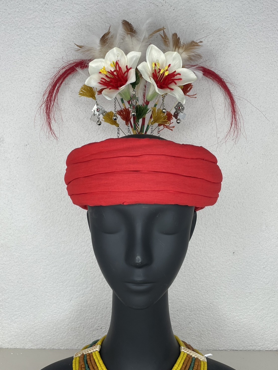 W-No.4絨毛毛線紅毛羽座28cm