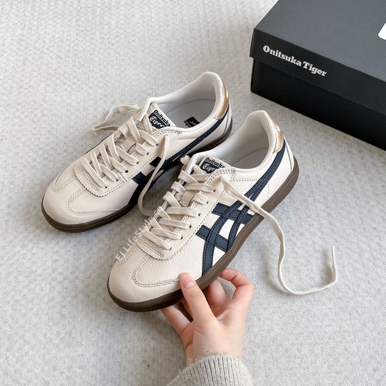 Onitsuka Tiger Tokuten 鬼塚虎 德訓鞋 奶油金 奶油藏藍 皮革 焦糖底 男女鞋 1183C429-200 / 現+預