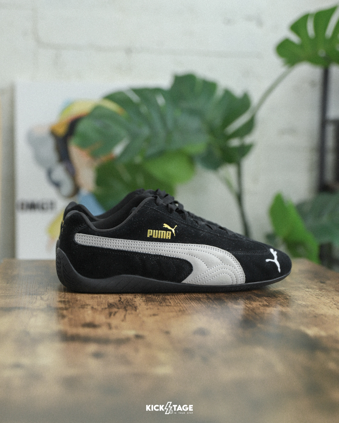 男女鞋 PUMA Speedcat OG 黑白金 Rosé朴彩英代言同款 麂皮 復古 休閒 賽車鞋【398846-01】