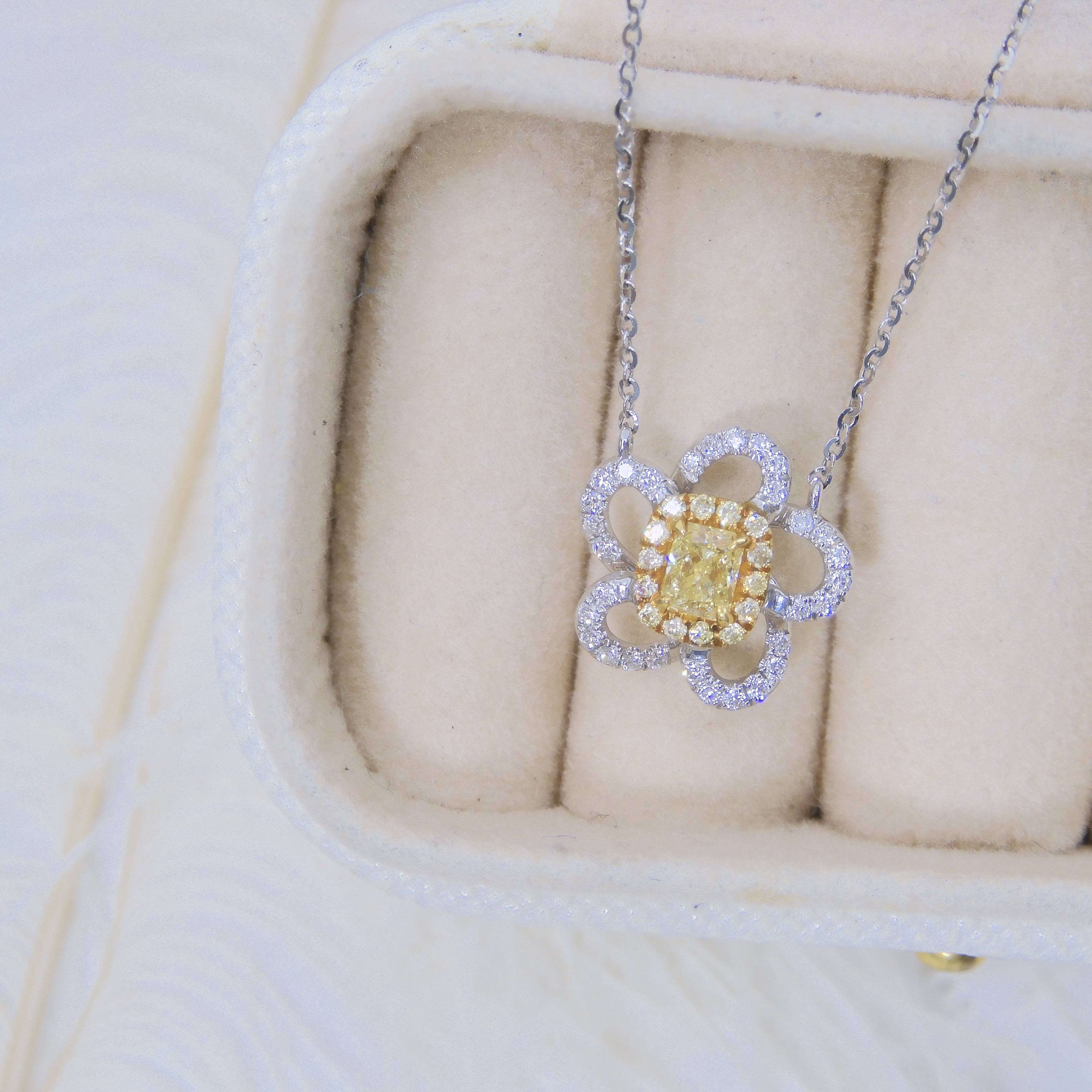 18K金 0.213ct 黃鑽項鍊