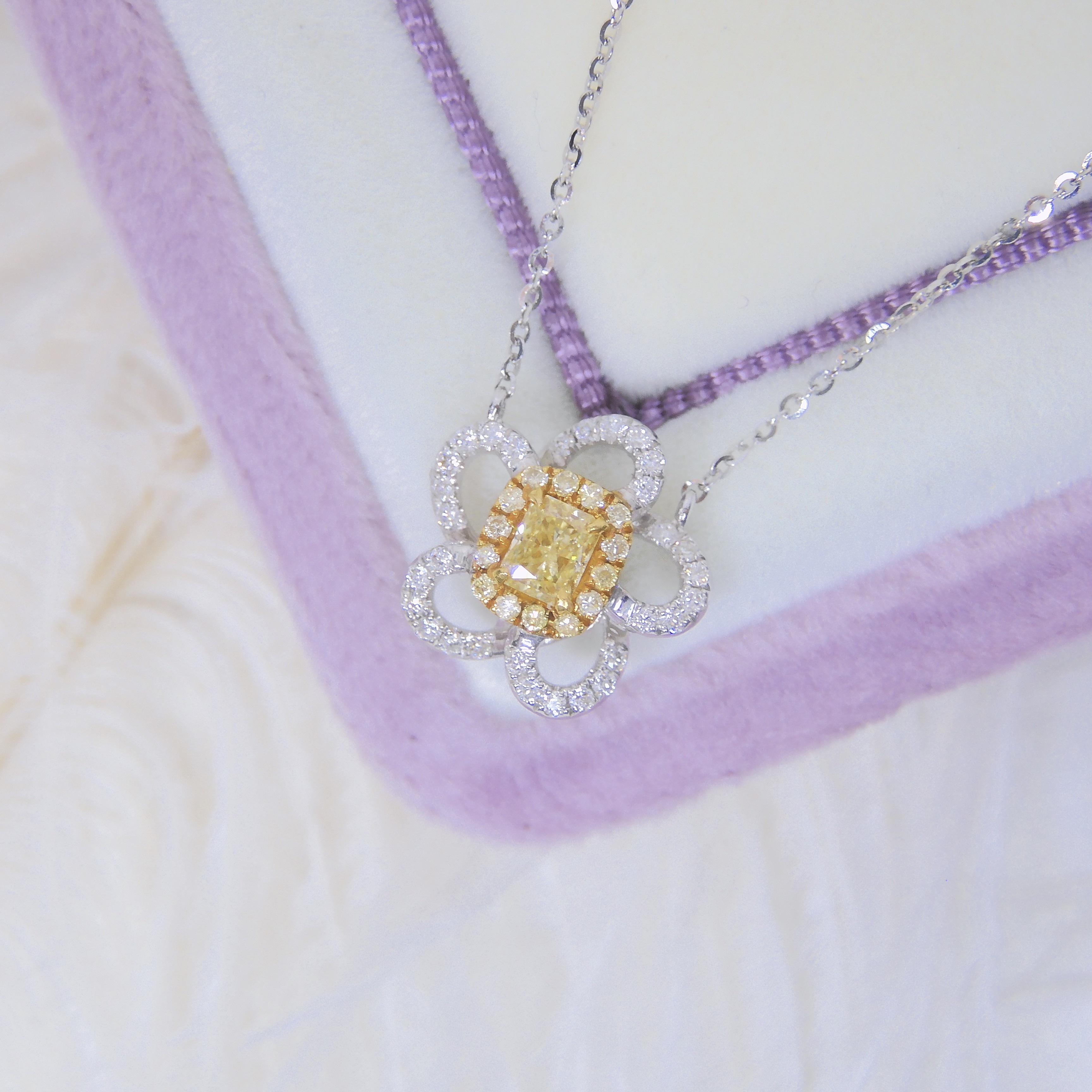 18K金 0.213ct 黃鑽項鍊