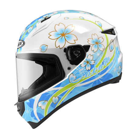 ZEUS ZS-821 BH3 白/藍 彩繪 全罩帽款 輕量小帽體