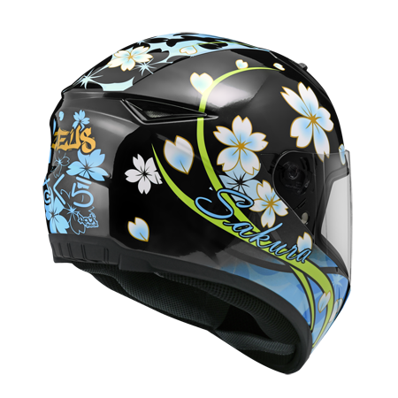 ZEUS ZS-821 BH3 珍珠黑/黑藍 彩繪 全罩帽款 輕量小帽體