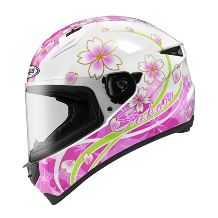 ZEUS ZS-821 BH3 白/紫 彩繪 全罩帽款 輕量小帽體