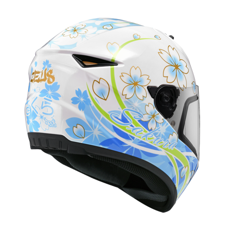 ZEUS ZS-821 BH3 白/藍 彩繪 全罩帽款 輕量小帽體