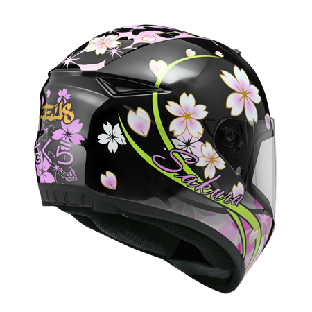 ZEUS ZS-821 BH3 珍珠黑/黑紫 彩繪 全罩帽款 輕量小帽體