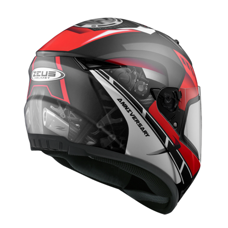 ZEUS ZS-821 BH5 消光黑/紅 彩繪 全罩帽款 輕量小帽體