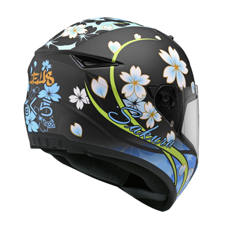 ZEUS ZS-821 BH3 抗刮消光黑/黑藍 彩繪 全罩帽款 輕量小帽體