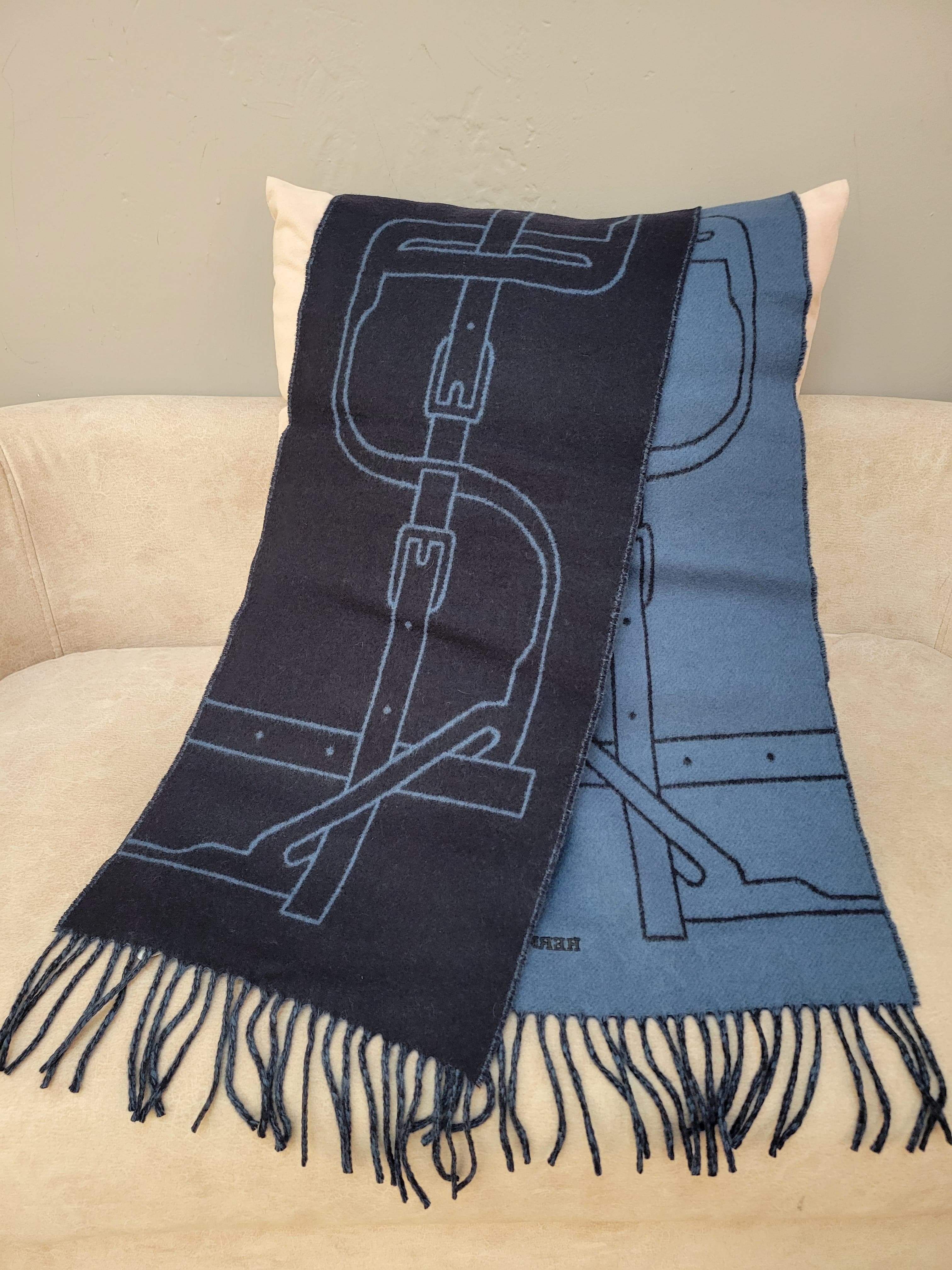 HERMES Mors a Jouets muffler marine / bleu turquin 圍巾 頸巾