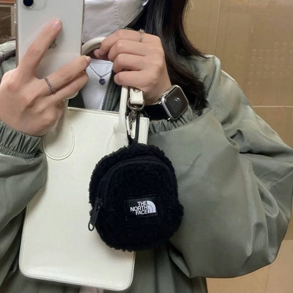 THE NORTH FACE 北臉 單肩斜挎迷你 羊毛 耳機配飾 零錢包 黑色 NG2PM50G