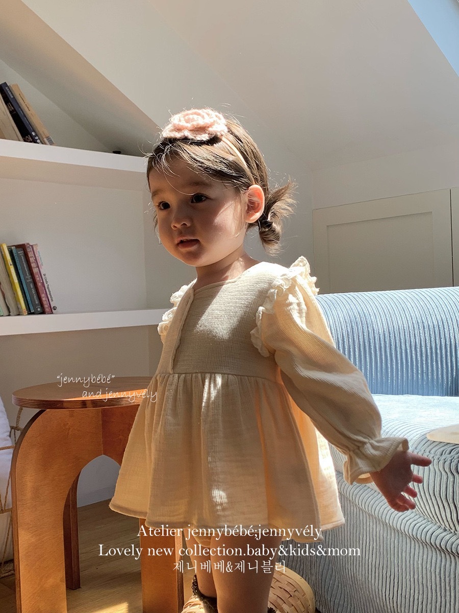 溫柔杏純棉包屁裙