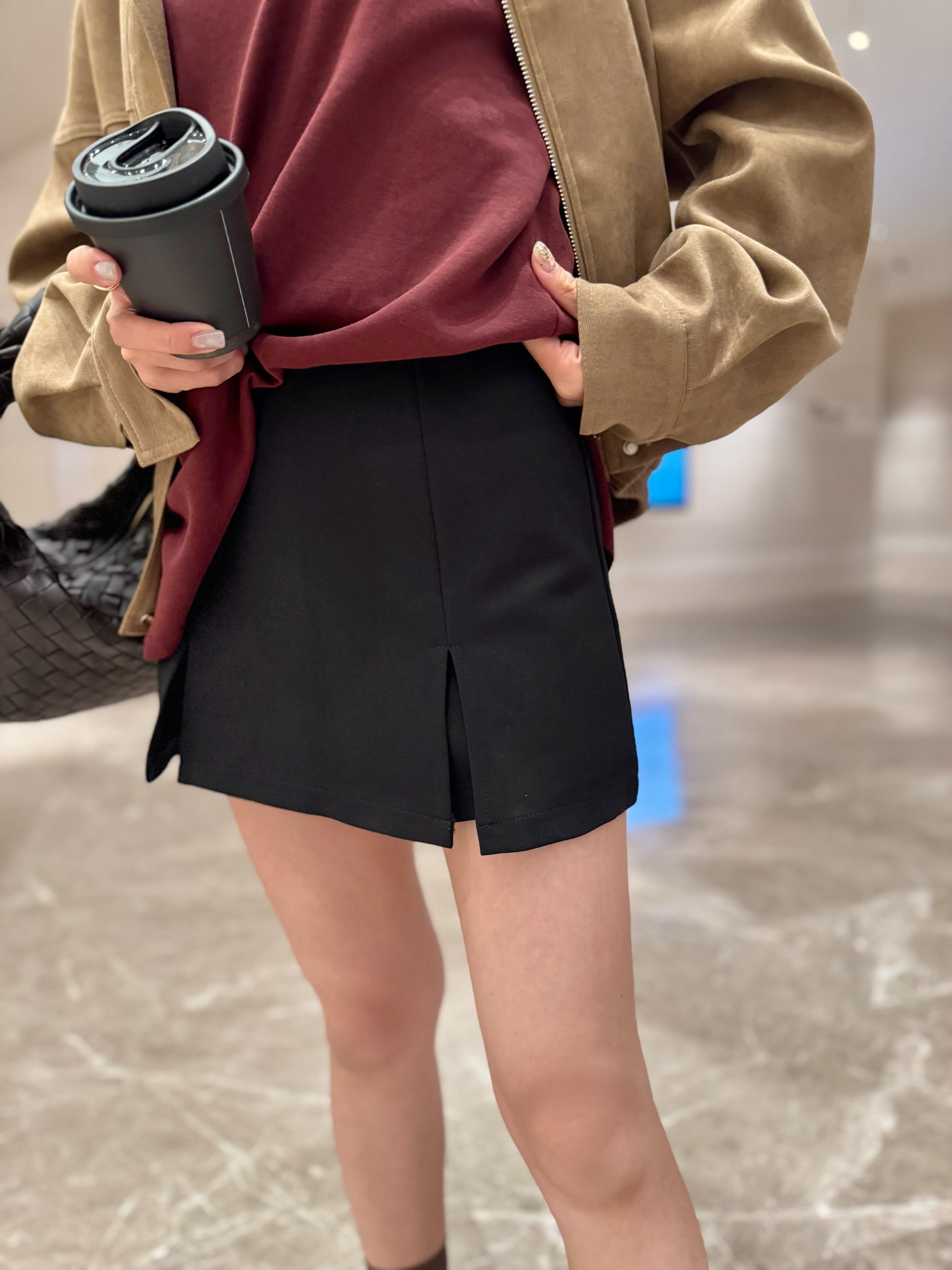 High-Waisted Slit Hem Culotte_PT2210L02