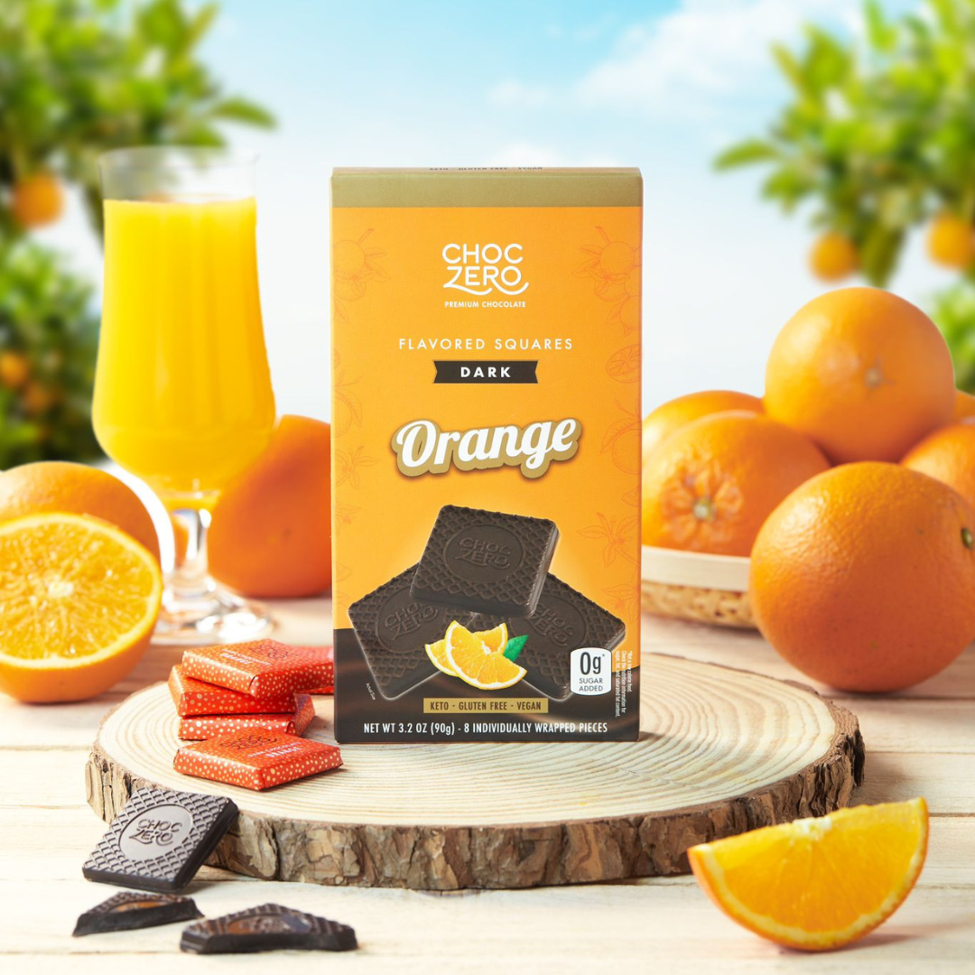 Choczero - 純素橙味黑朱古力方塊 (8粒獨立包裝) #巧克力塊  90g