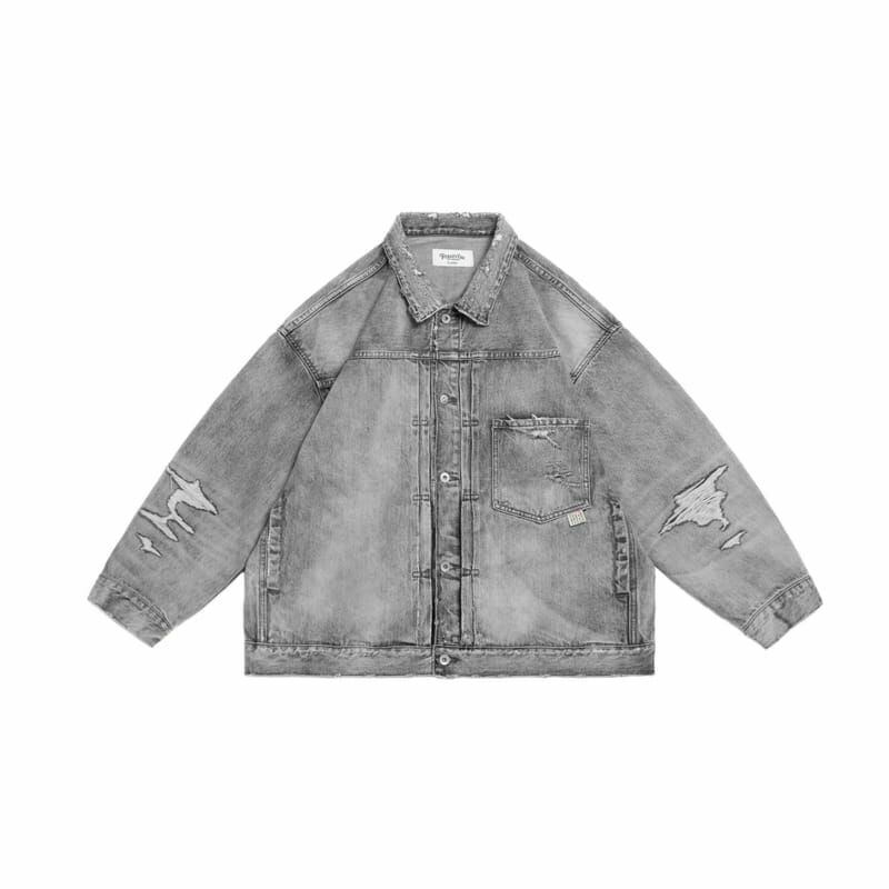 PSVR Destroyed Effect Selvedge Denim Jacket