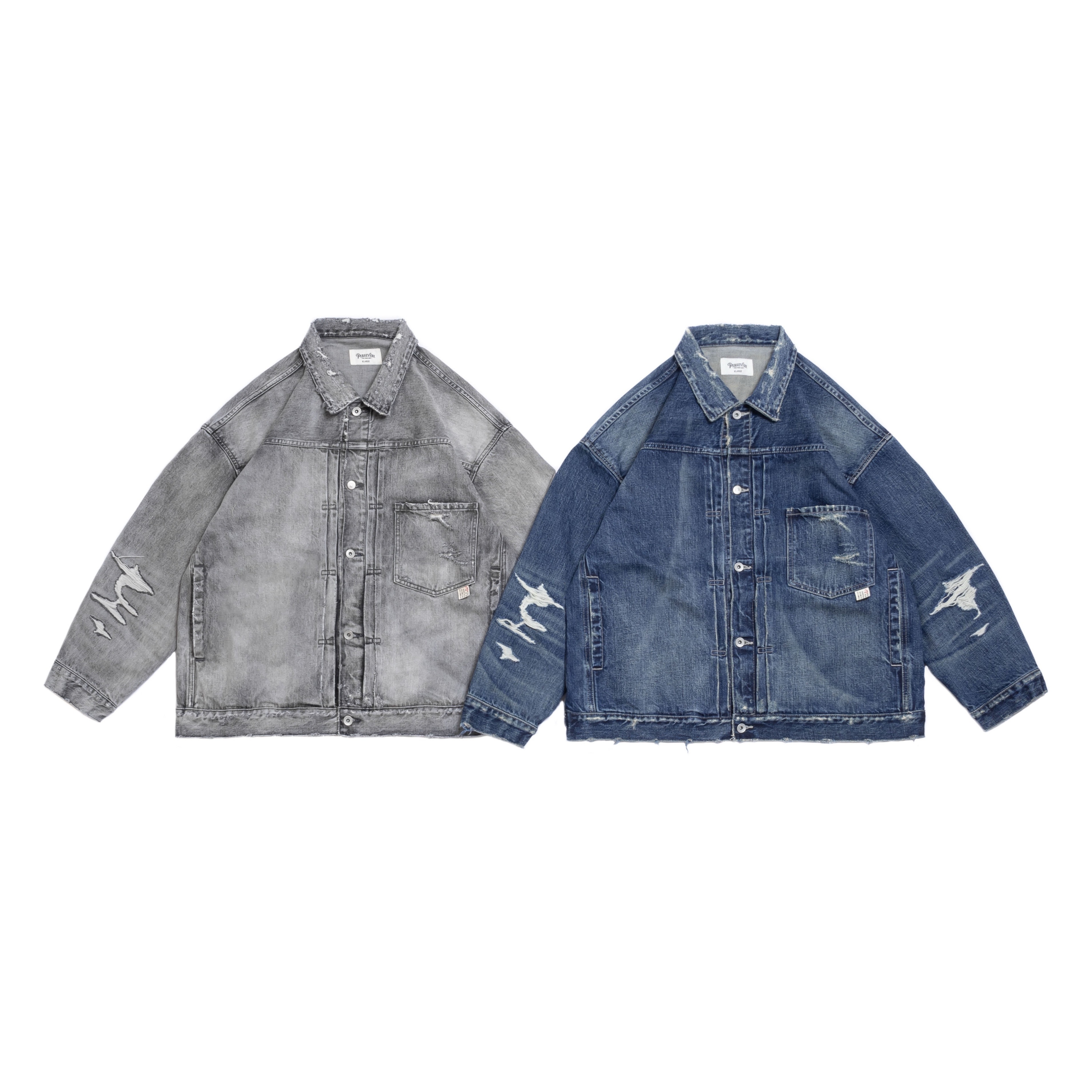PSVR Destroyed Effect Selvedge Denim Jacket