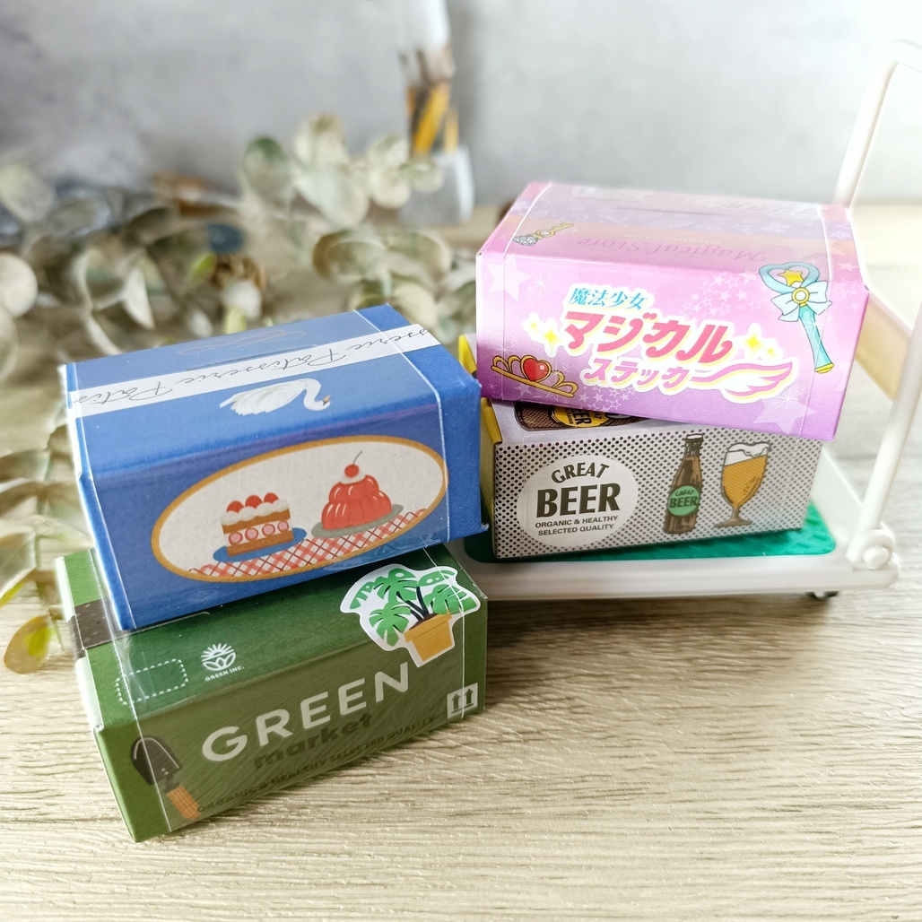 日本Greeting Life．迷你紙箱貼紙盒 共四款 2025一月新款