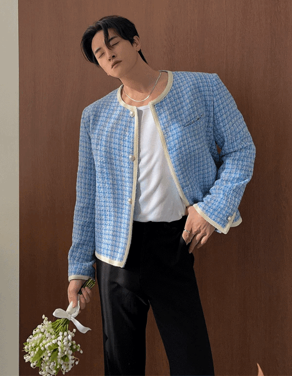 吉賽爾粗花呢小香外套