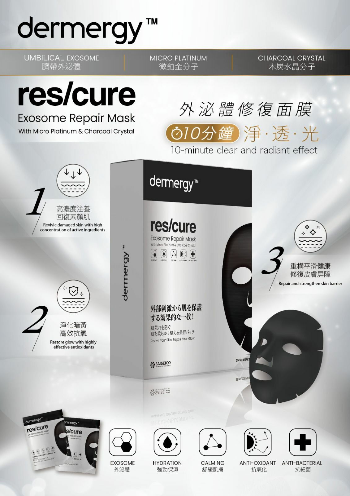 Saiseico - Dermergy™ 外泌體修復面膜 (5片/盒) - 家用裝