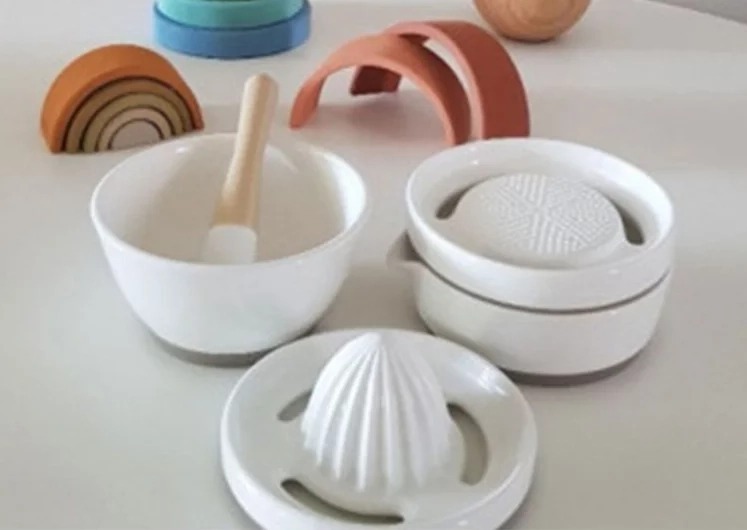 白土陶瓷研磨碗三件套