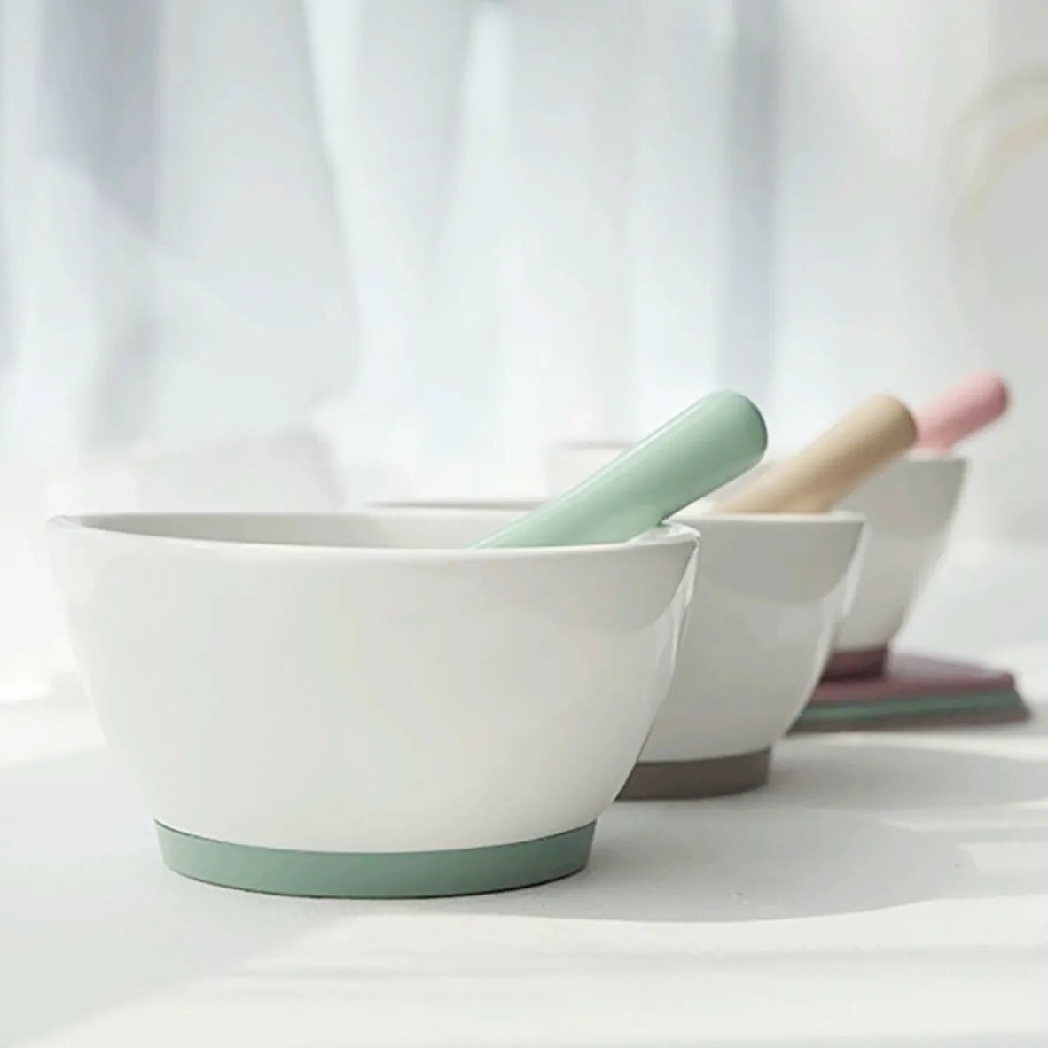 白土陶瓷研磨碗兩件套