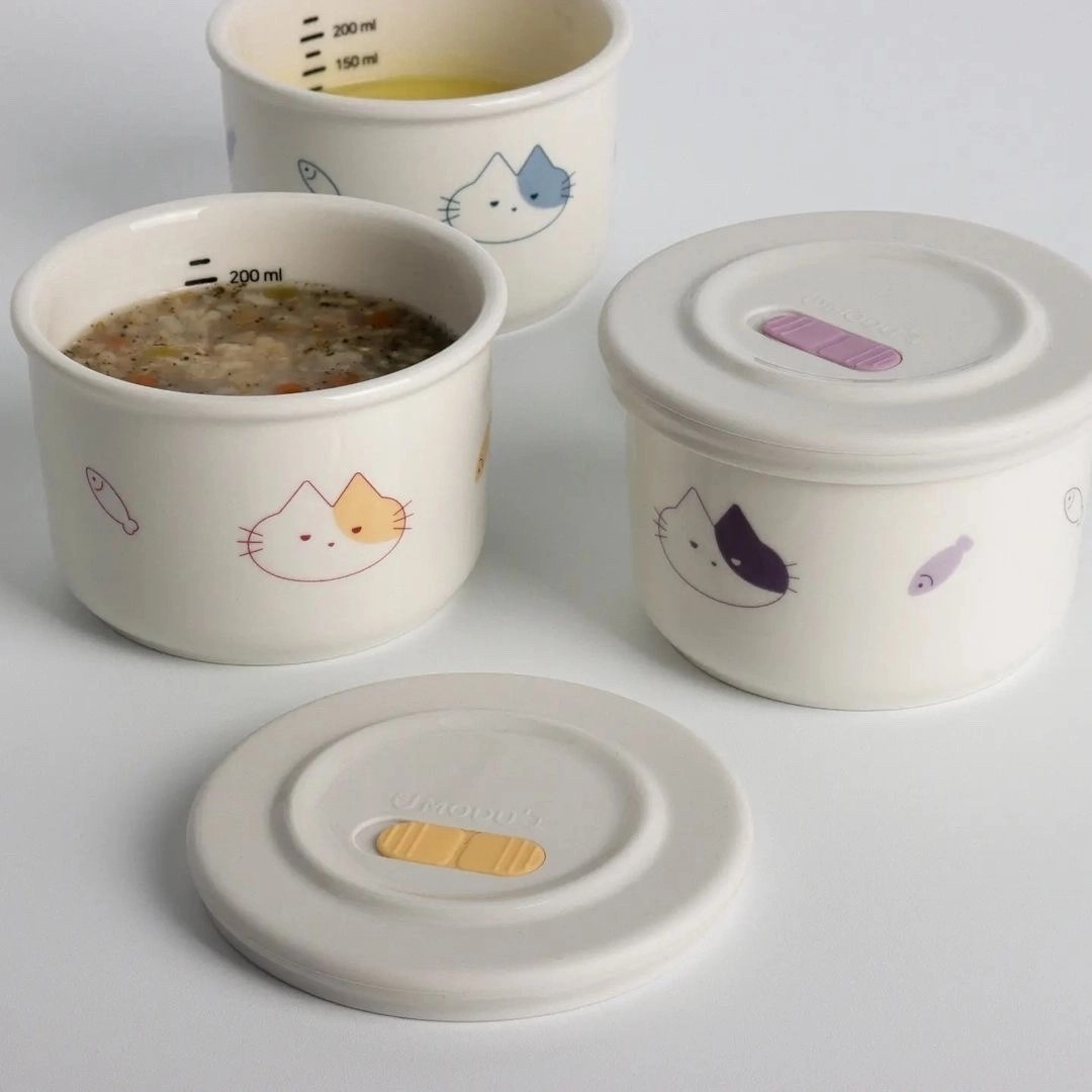 輔食儲存陶瓷碗 250ml ( 韓版貓貓 )