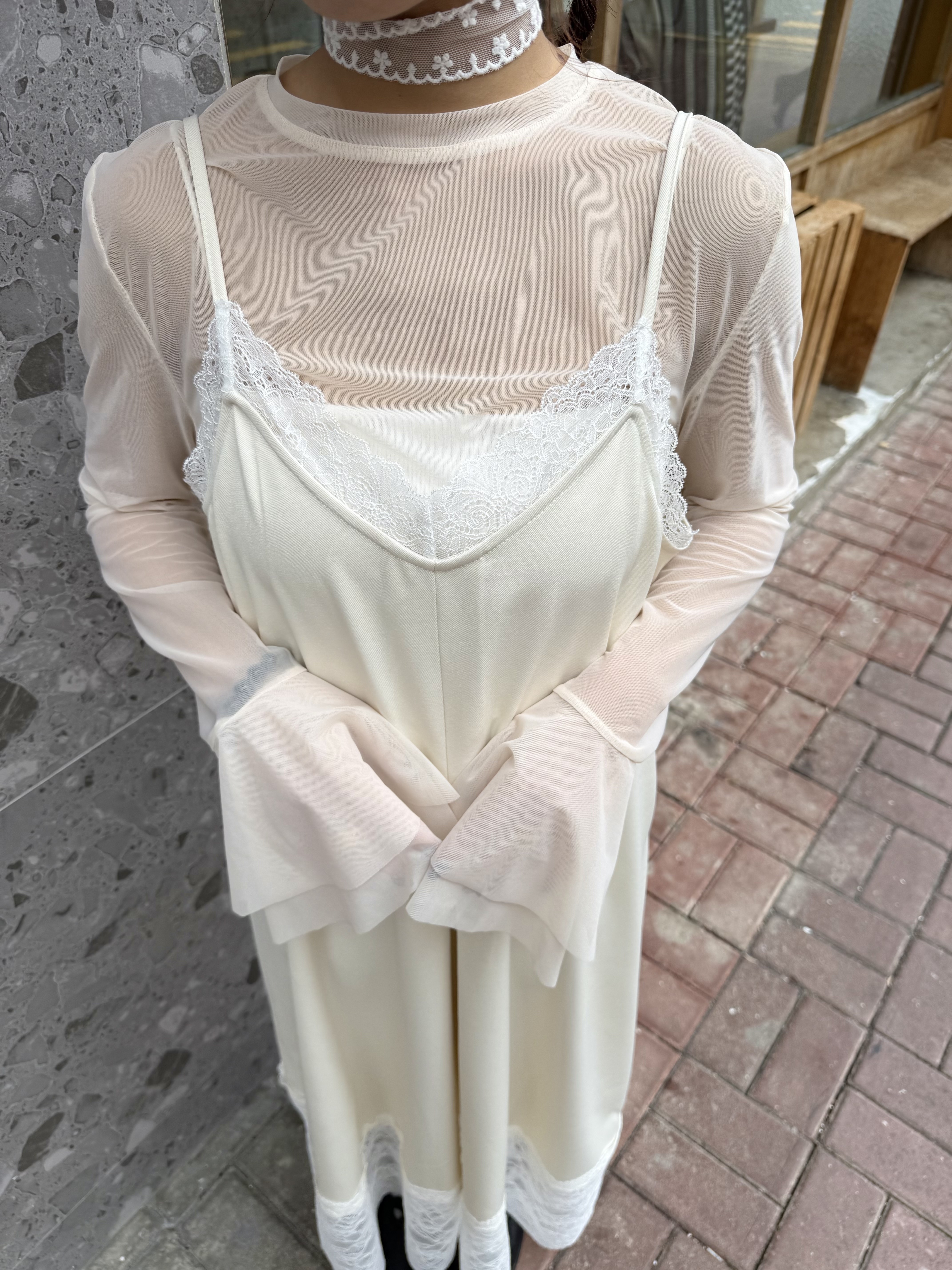 雙層喇叭手袖TOP