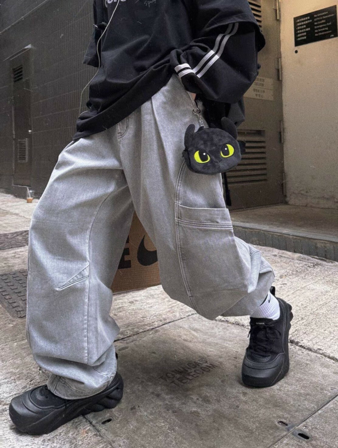 Aurocean 370G 重磅 解構堆疊感 工裝長褲