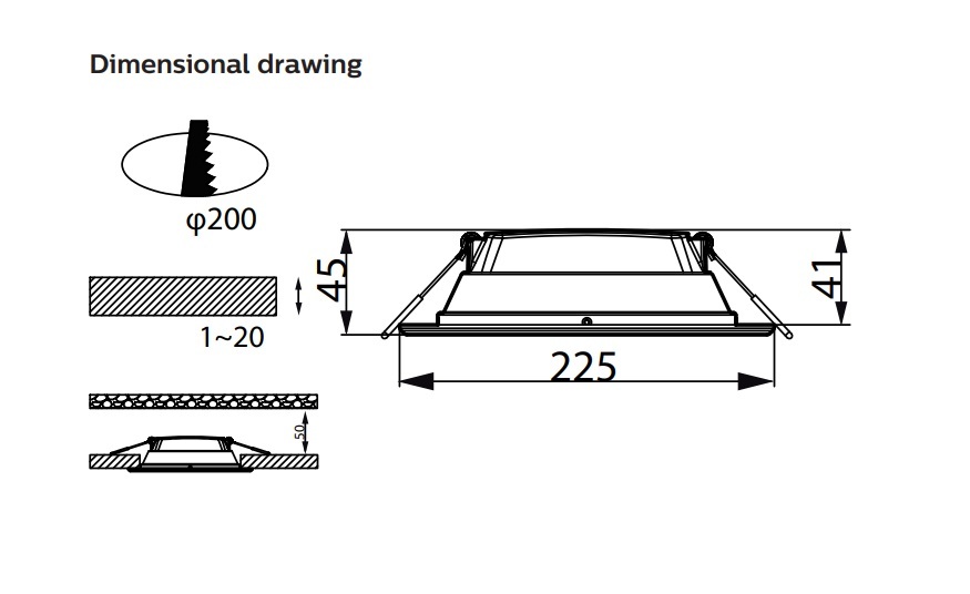 飛利浦 DN027B G3 19.2W D200 3000K-6500K  嵌入式 ESSENTIAL SMARTBRIGHT LED 筒燈