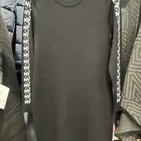 [S] DKNY LONG SLEEVE LOGO DRESS,BLACK/IVORY, DD4HM11A-BLI (SD1210)