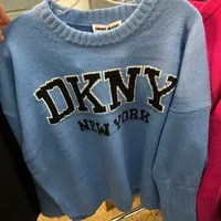 [S] DKNY VARSITY LOGO SWEATER,BL BELL/BK, DJ4R0362-XQL (SD1211)