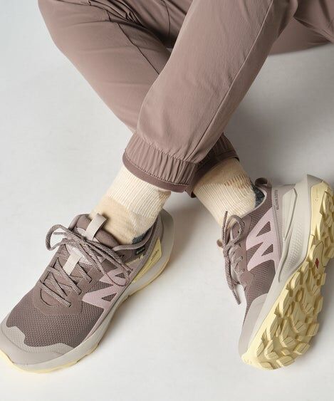 【SALOMON】女 ELIXIR ACTIV Goretex 低筒登山鞋 鋼鐵灰/燕麥/黃 / L47760100