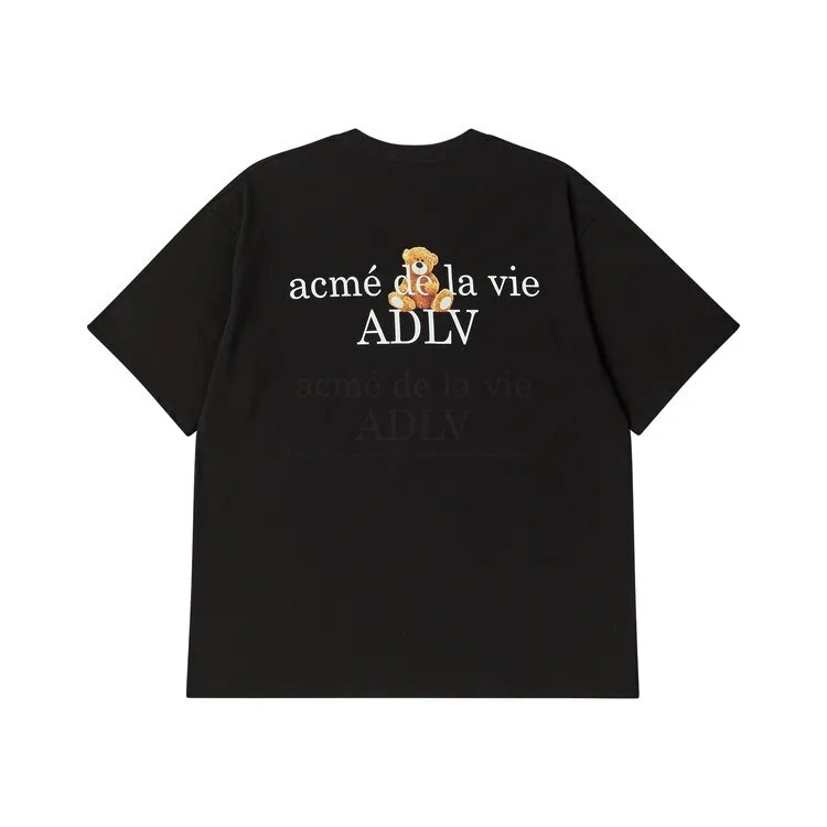[S] ADLV BEAR DOLL BASIC LOGO SHORT SLEEVE T-SHIRT,BLACK, 24FWTPSSLGBLS-BLK (SAV392)