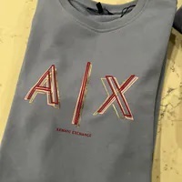 [S] ARMANI EXCHANGE BIG A/X LOGO PRINT DRESS,BLUE, 7VYA85YJ3NZ-15CN (SAX283)