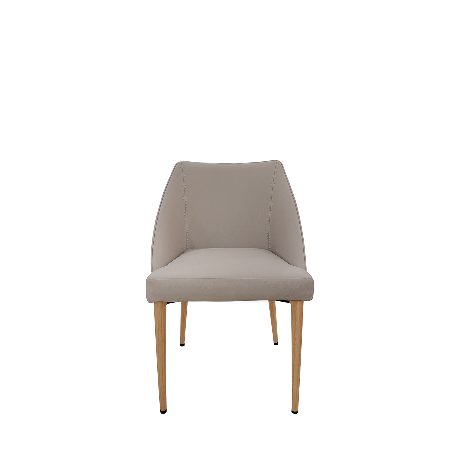 Hatch 耐磨科技皮餐椅 -玄米白坐面/灰藕色背〔CH302SO〕