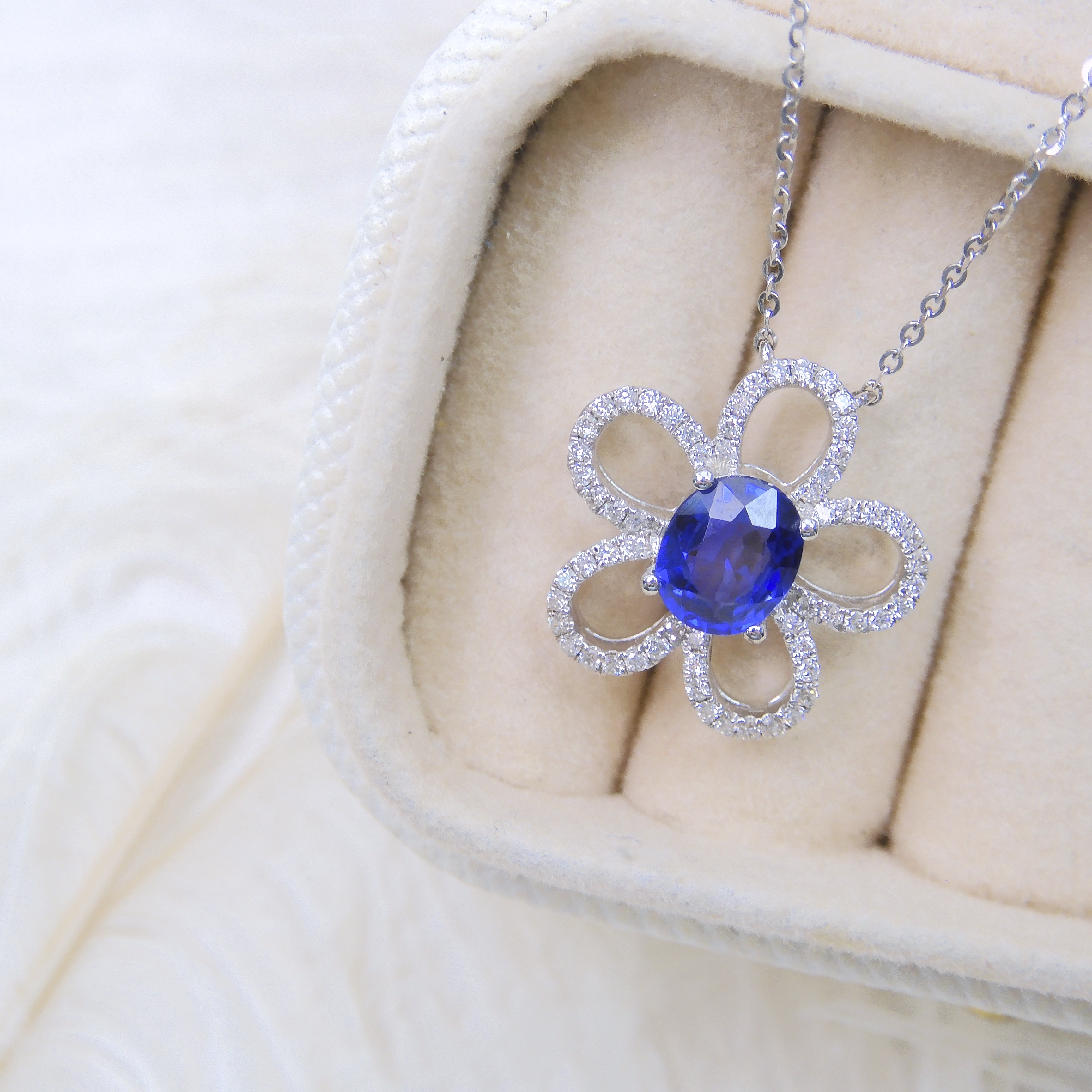 18K金 0.75ct 藍寶石項鍊