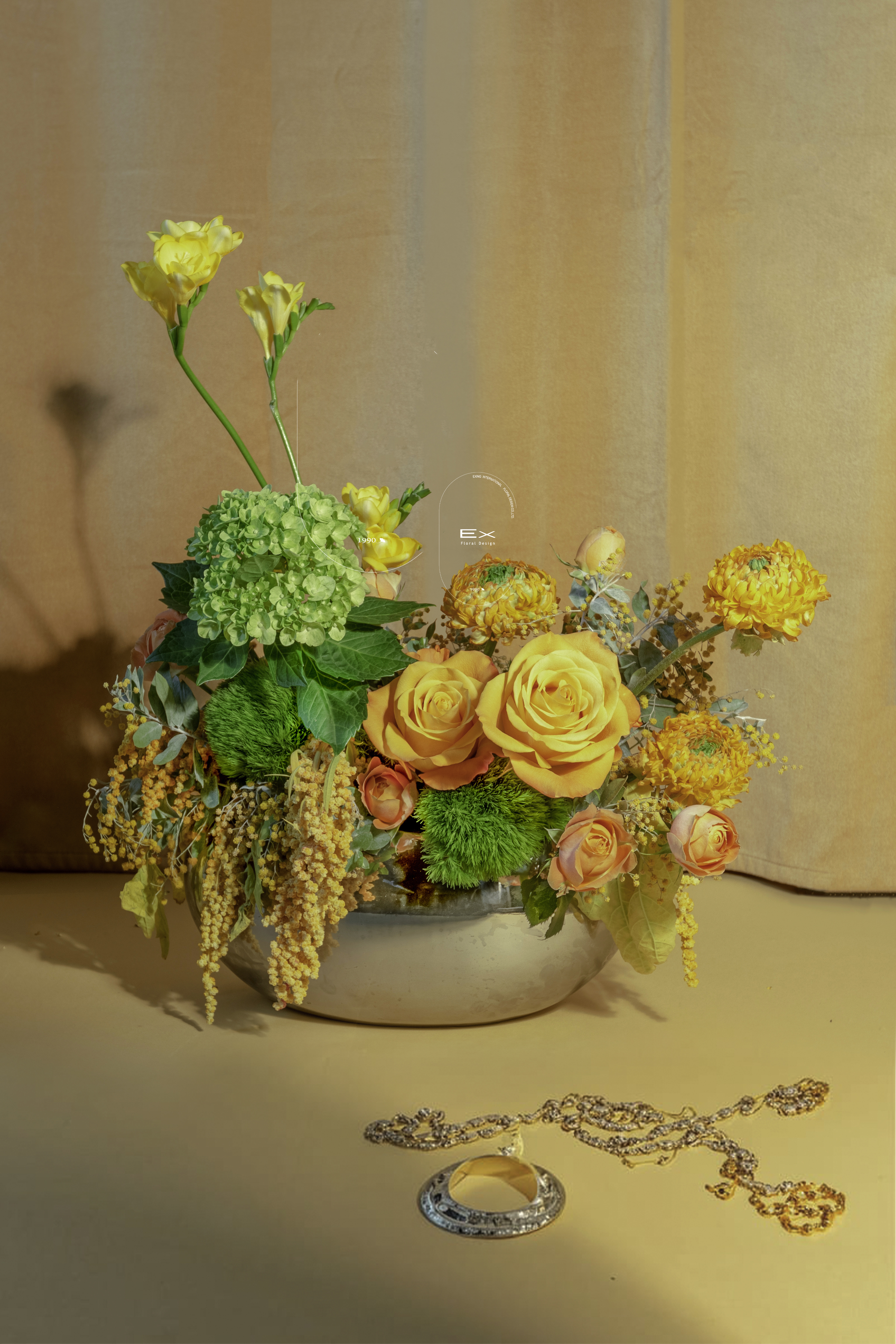 金橙繁樺｜桌花送禮首選