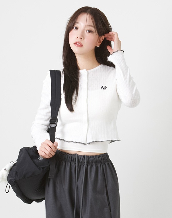 預訂｜MUAHMUAH STITCH LOGO JACQUARD KNIT CARDIGAN