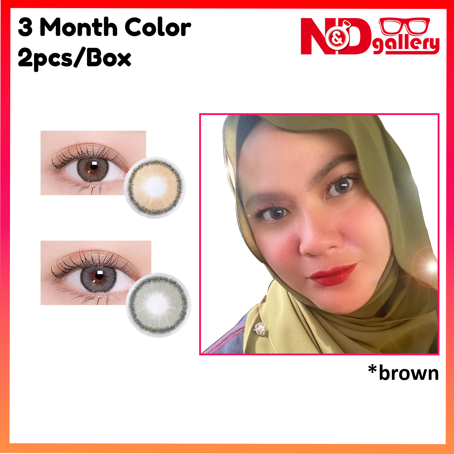 Magic Eye 3 Month color Contact lens Dia 14.2mm ( 0.00 to -8.00DS) Ready stock
