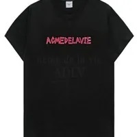 [S] ADLV TAPE TYPOGRAPHIC SHORT SLEEVE T-SHIRT,BLACK, 24FW-TP-SS-AW-TGS-BLK (SAV393)