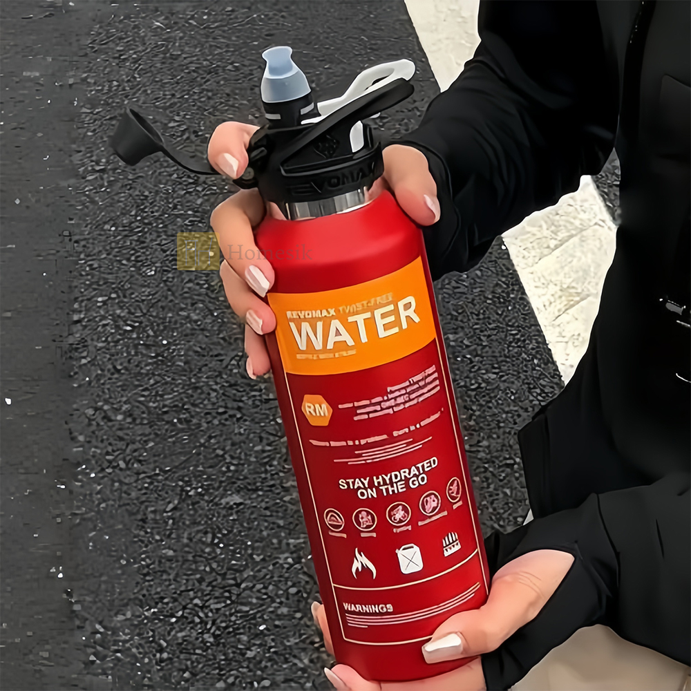 滅火筒防漏不銹鋼吸管瓶 592ml 紅色 (67599) 運動保溫瓶 