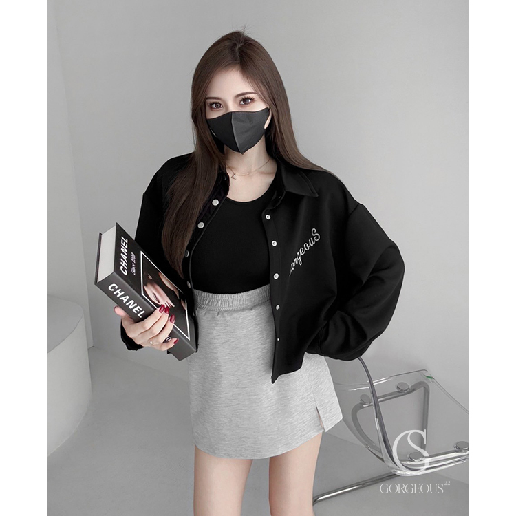 G9534 現貨「(短版)夏日′s太空情侶壓釦外套」