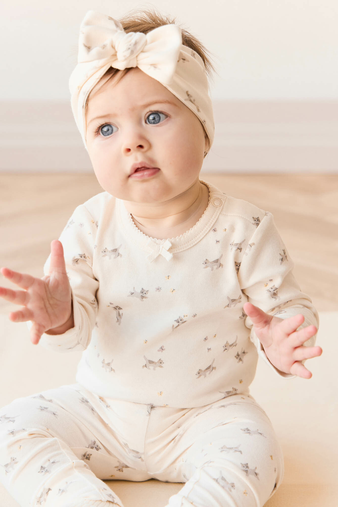 【預購】JAMIE KAY - Organic Cotton Headband（Playful Kittens）