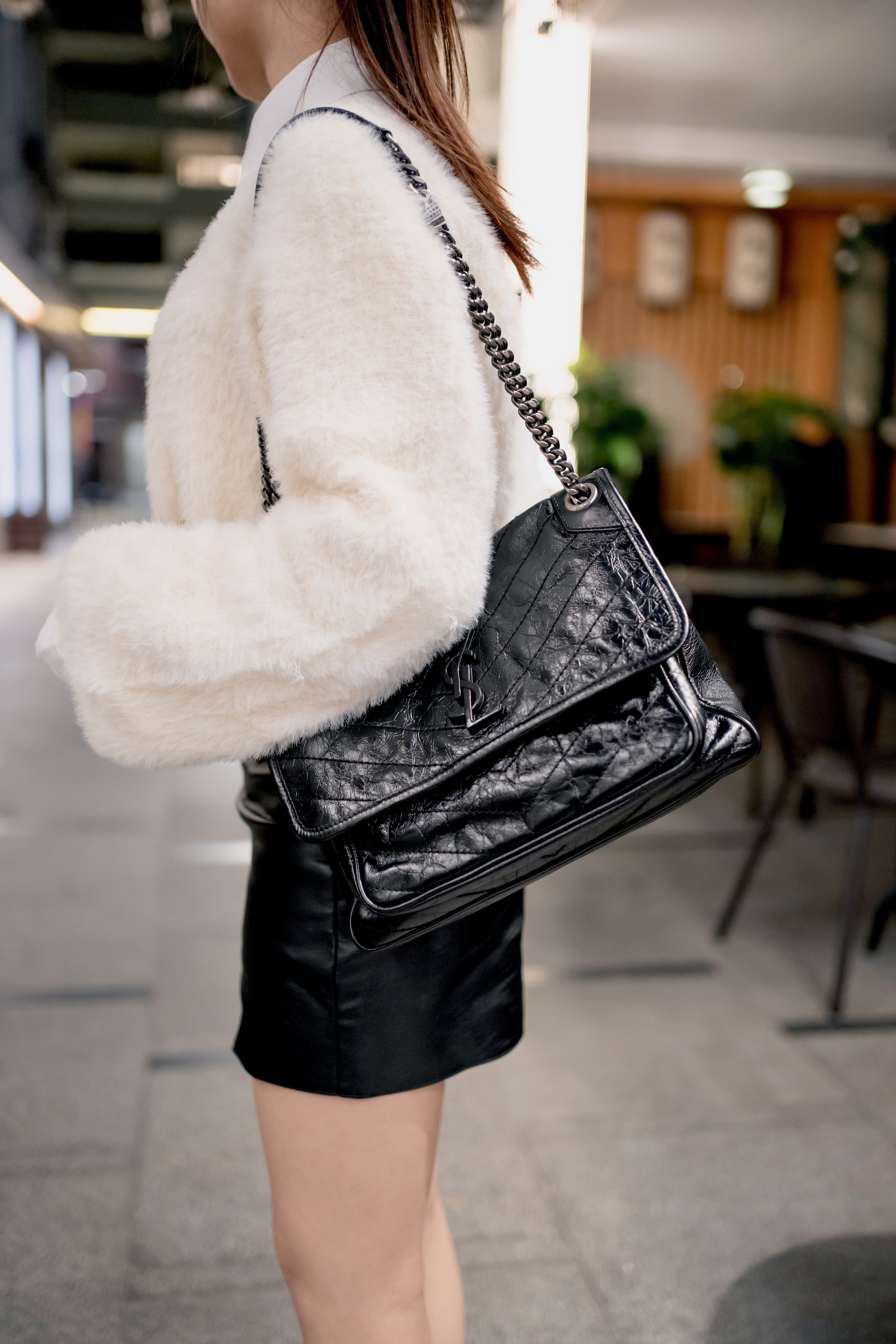 SAINT LAURENT YSL NIKI 復古皮革中型手袋