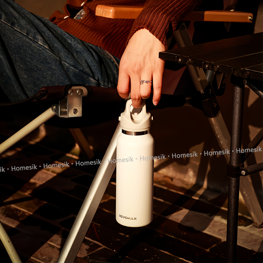 超級保溫瓶 防漏雙層不銹鋼瓶 473ml 白色 (83867) 無螺紋杯蓋專利設計