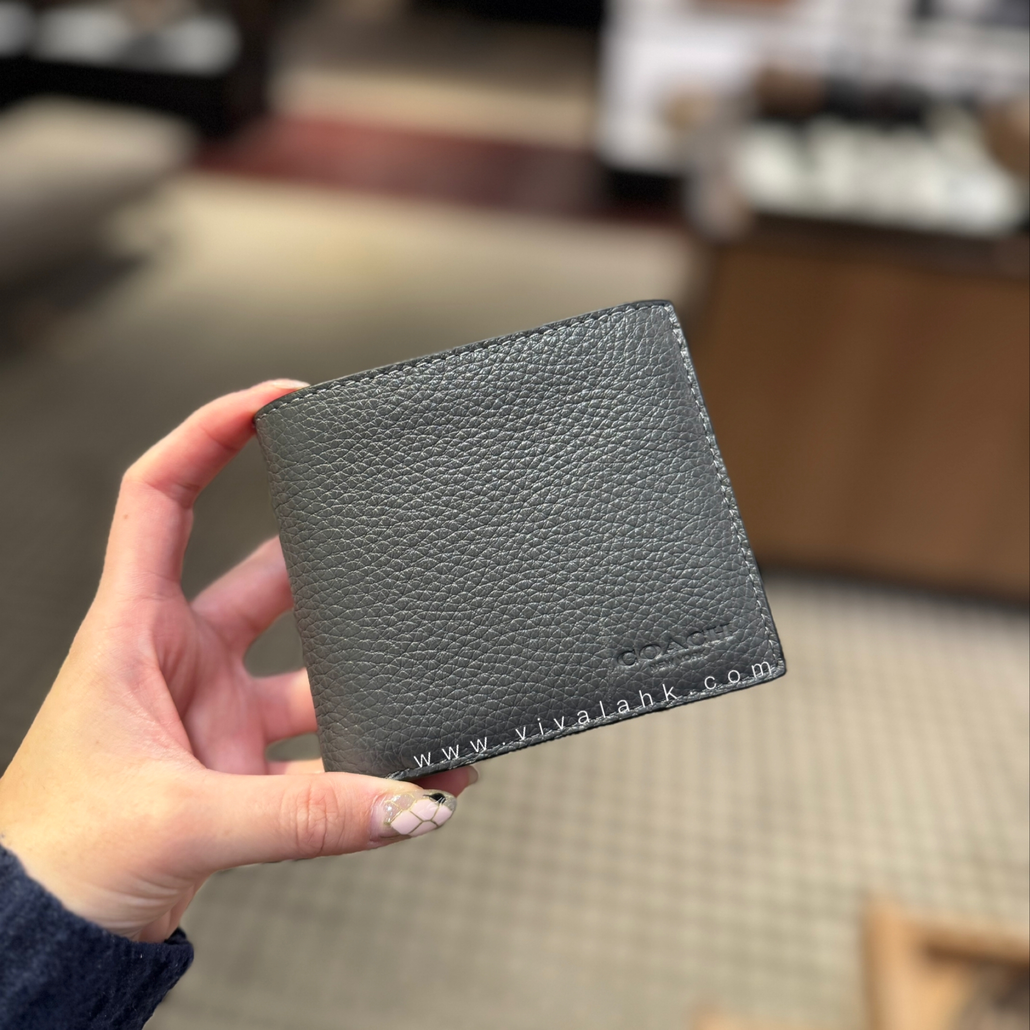 Coach - 男裝3合1銀包 (荔枝皮) (CR398)