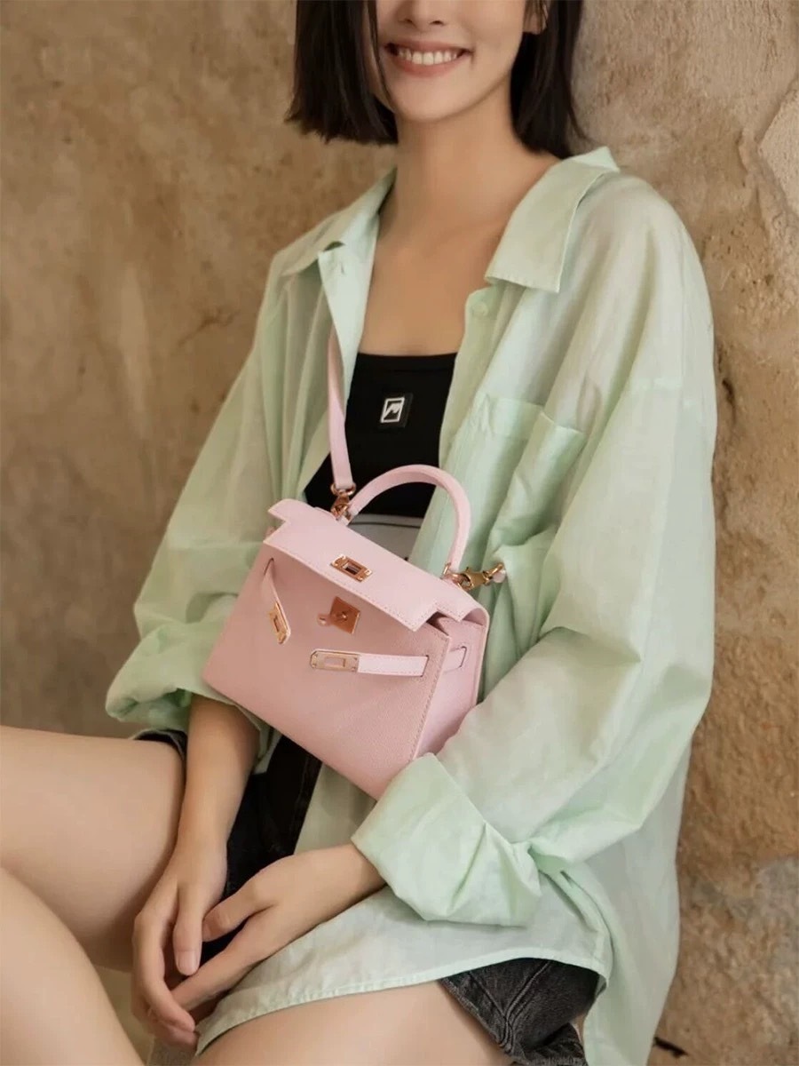 真皮迷你凱莉包19cm