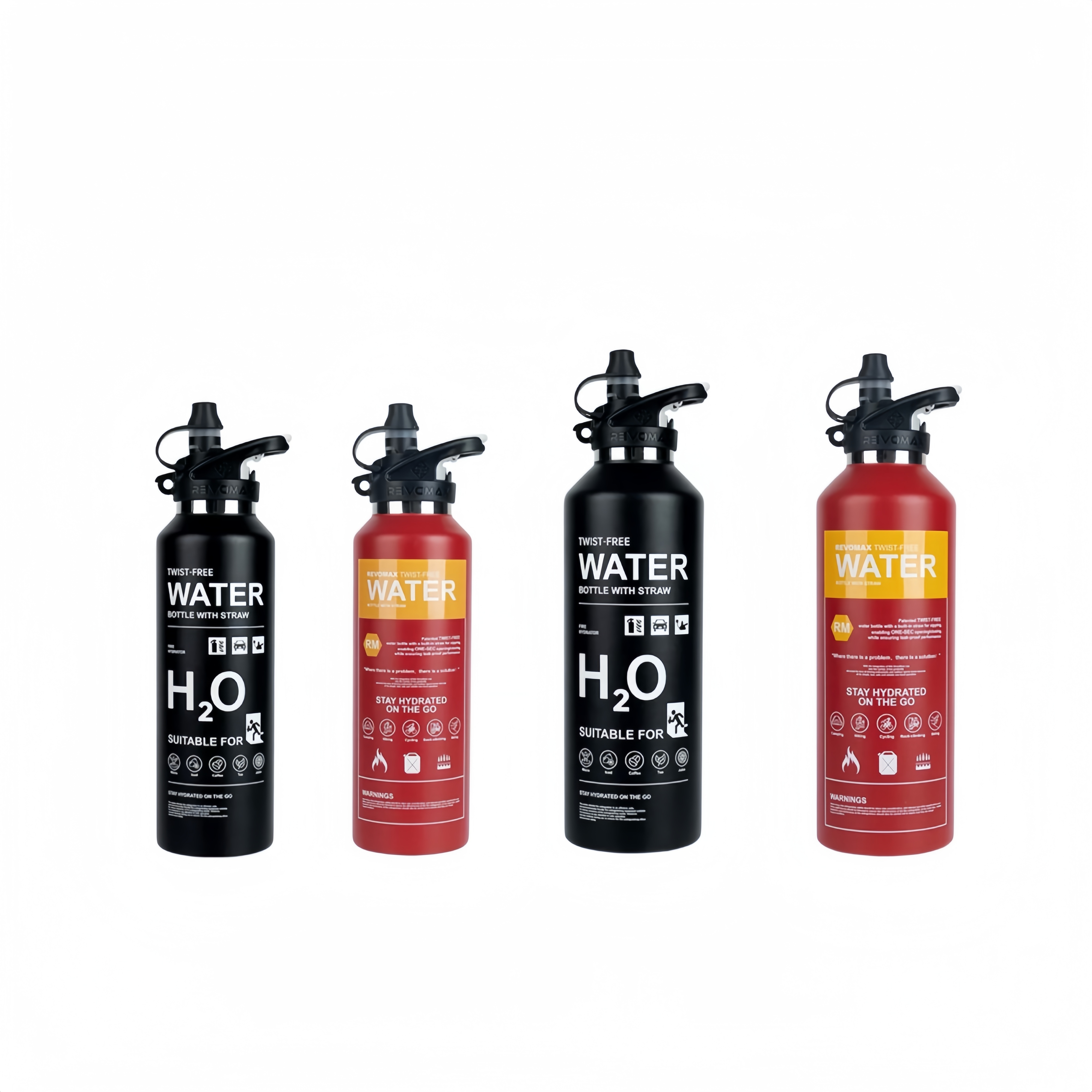 滅火筒防漏不銹鋼吸管瓶 950ml 紅色 (68245) 運動保溫瓶