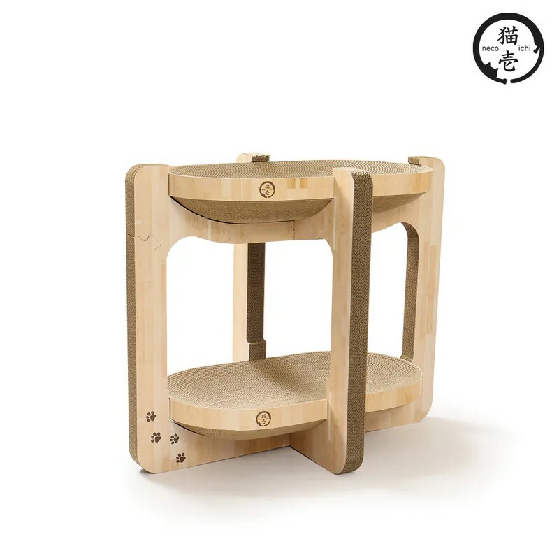 貓壹 抓抓塔 Oval 木紋橢圓抓抓盆 73×46×60cm / 補充裝2件