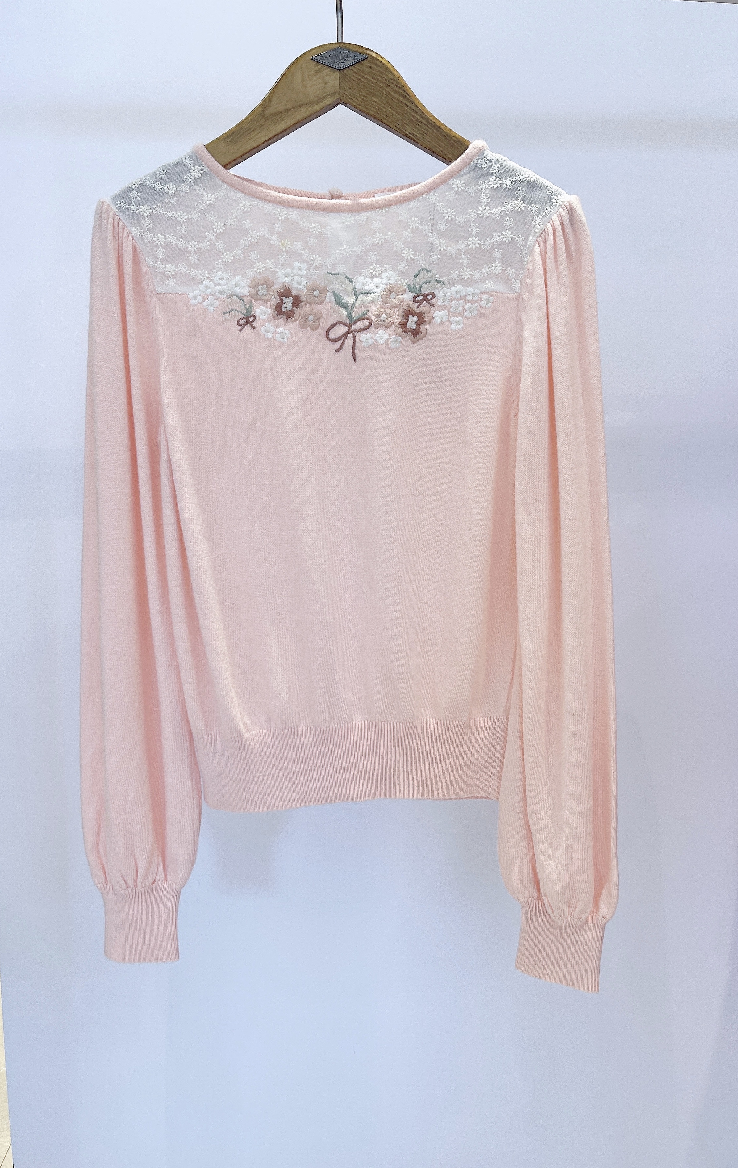 花樣粉針織上衣